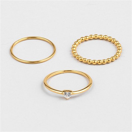 Bague stacking Bling heart