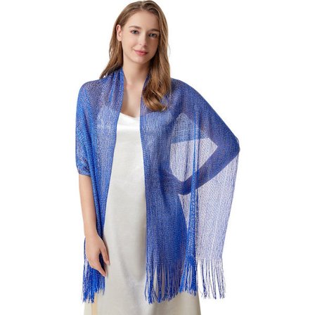 ING One-piece - Blå (175 x 45 cm) Sjal - Dam Sjal med Tofsar