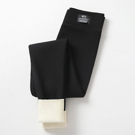 Fleecefodrade Leggings Vinter Leggings SVART XXL