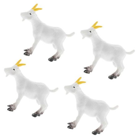 Djur Get, Modell, Mini, Simulering, PVC, Gård, Djur, Getter, Får, Modell, Ornament, Livsliknande Utseende, Skrivbordsdisplay 4st