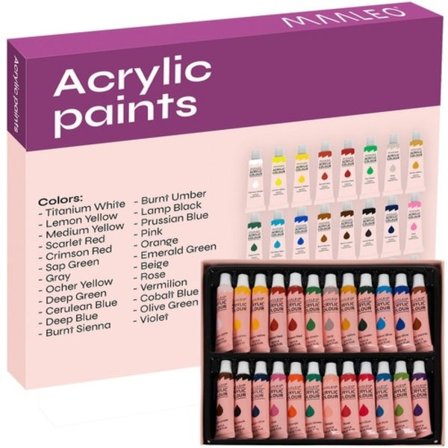 Akrylmaling Sett - 24x12ml – Kunstnermaling