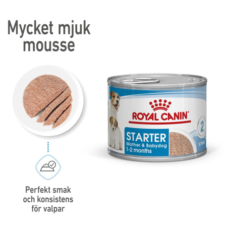 Royal Canin - Wet Starter Mousse Våtfôr for hunder 195 g x 12 stk - Hund - Hundefôr & hundemat - Våtfôr & våtmat - ZOO.no
