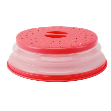 Universal Sammenklappelig Rød Mikrobølgeovn Stænklåg Multifunktionel Ventileret Holder Maden Frisk