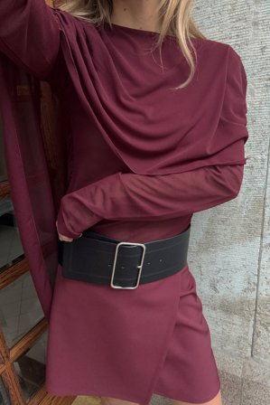 NA-KD Scarf Cape Top - Tørklæde toppe - Burgundy - S