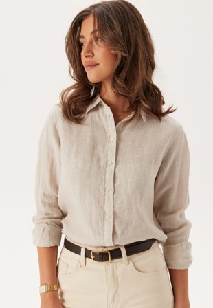 GANT Reg Linen Shirt Dry Sand Klær