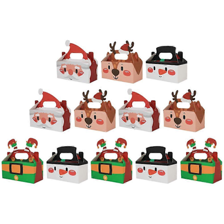Presentförpackningar Små Godisaskar Festliga Tillfällen Förpackningslåda Papper Juldesign 12st
