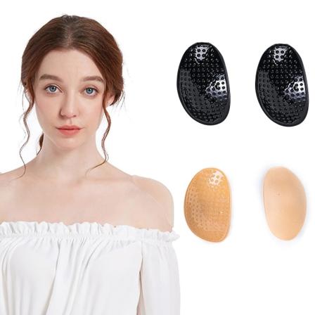 2 par silikon självhäftande axelvaddar, osynliga axelvaddar (beige)