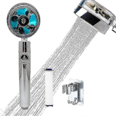 360 Power Dusjhode Roterende Vannbesparende Håndholdt Høyt Trykk Med