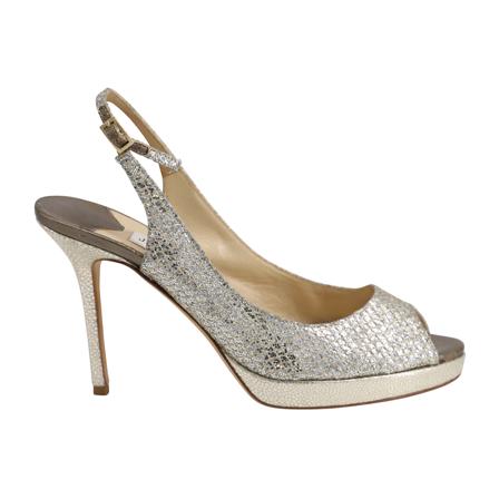 Jimmy Choo Pre-owned Pre-owned Nova Peep-Toe Platform Slingback Heels gul, Dam Vintage Skor, Dam, Storlek: 38 EU