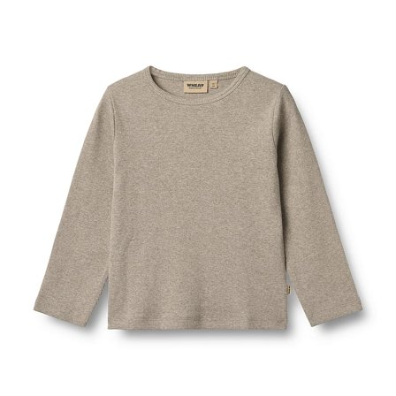 WHEAT T-Shirt Long Sleeve Milo Gravel Melange Str 128/8 år, Tøj & Bolig, Børnetøj, Børneundertrøjer