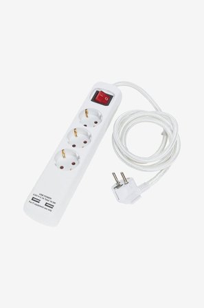 PR Home - Skjøteledning 3 M USB 1,4 m - Hvit - Tilbehør - Fra Homeroom