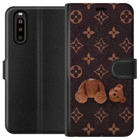 Yhteensopiva Lompakkokotelo Sony Sony Xperia 10 II Graafinen monogrammikuvio, jossa taiteellisesti muotoiltu nalle