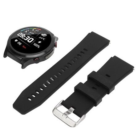 Blodsukkermålerklokke 1.32 tommer IP67 230mah Profesjonell sportsmodus Ikke-invasiv blodsukkermåling Smartklokke Svart