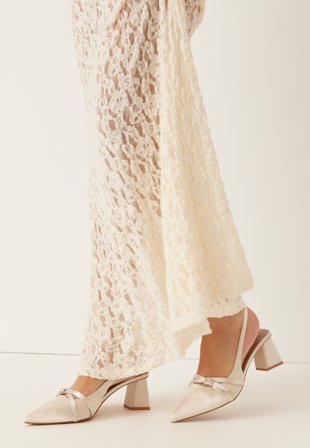 Bianco - Biamaralyn Buckle Slingback Satin - Off White