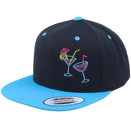Iconic - Schwarz Snapback Cap - Neon Summer Drinks Black/Teal Snapback @ Hatstore