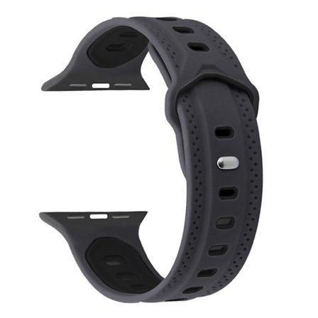 Apple Watch (45 mm) klockarmband i tvåfärgad silikon - Mörkgrå / Svart