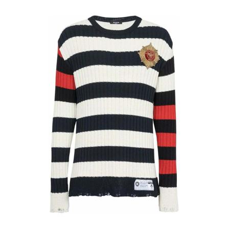 Balmain, Crewneck Wit, Dames, Maat:M