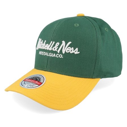 Mitchell & Ness - Grön adjustable Keps - Pinscript 2 Tone Pro Crown Green/Yellow Adjustable @ Hatstore