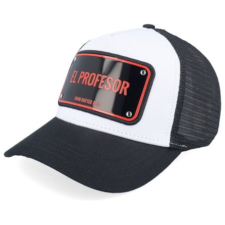John Hatter & Co - White - trucker - Cap - El Profesor Aluminium Plate White/Black A-Frame Trucker - Hatstore