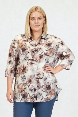 CISO - 3/4 Ærmet Skjorte - Rosa Mix - Mønstret