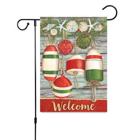 Juldekoration Banner, 30*45cm Dubbelsidig Linne God Jul Ban