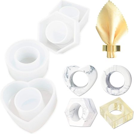 4 STK Servietringe Resin Form Epoxy Resin