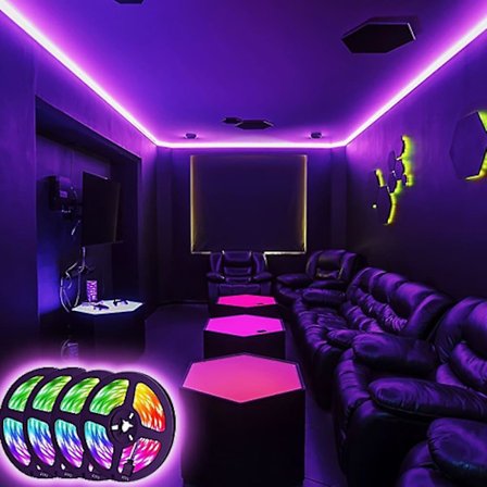 LED Strip Lys Musik Synkronisering RGB 20m Tape Lys 600leds SMD5050
