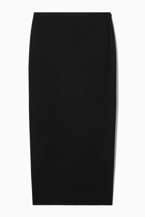 COS Women's Figursydd Maxikjol in Svart