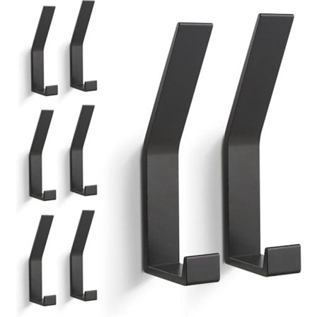 8 stk. Knager, vægmonteret knagerække (usynlige skruer), moderne knage til jakker, frakker, tøj, tørklæder, håndtasker og mere (sort)