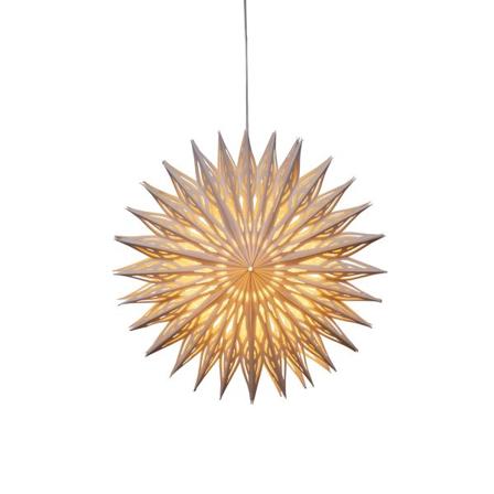 Konstsmide 5928-200 Julestjerne papir, blomst, hvit 60 cm, Belysning