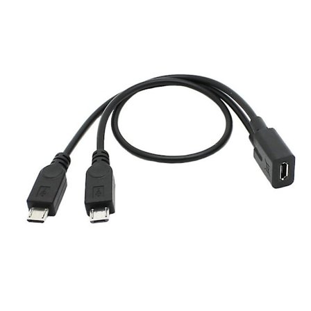 Micro USB hona till micro USB hane splitterkabel Dataöverföring 30 cm lång