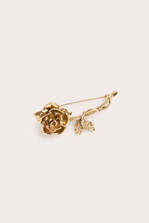 Kappahl | Brosch i rosdesign | Guld
