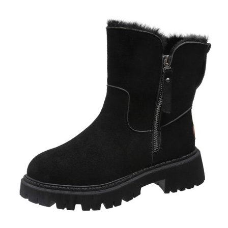 Tjock fleece, varma vinterskor för damer Låga What Side Zip Snow Boot Black 42