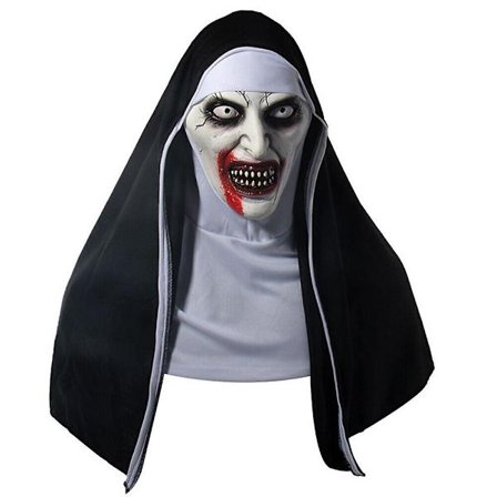 The Nun Valak Cosplay Mask Skräck Latex Mask Creepy Helhuvud Mask Huvudbonad Halloween Carnival Party Rekvisita Presenter
