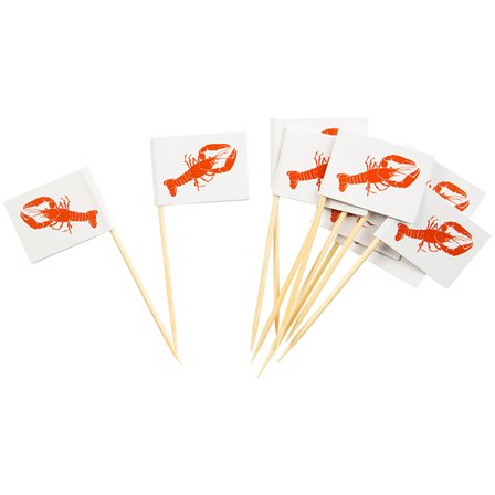 Kräftskiva Cocktailflaggor 10-pack - Kräftskiva Dekoration - Kalaslagret.se