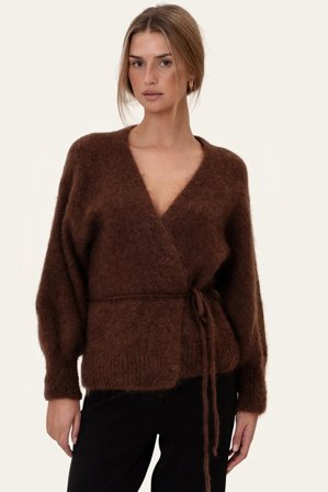 IdaIC Wrap Cardigan Dark Brown S/M