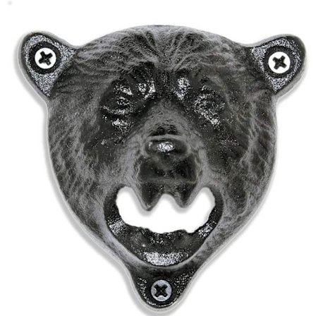 Manuell ölflasköppnare i metall, björnformad flasköppnare, svart