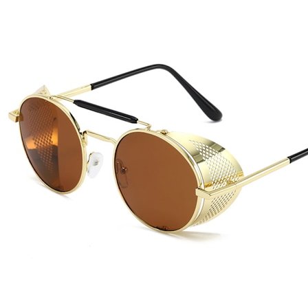 Steam Punk Solbriller For Menn Kvinner Side Skjold Rund Steampunk Vintage