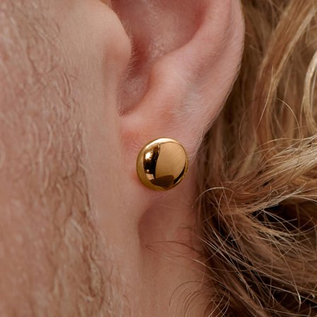 Boucle d'oreille "bouton" en acier or rose - 8 mm pour hommes