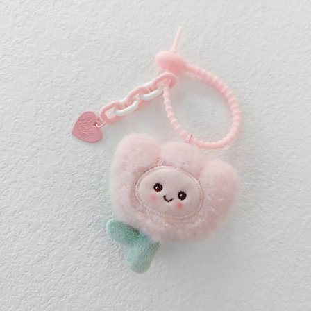 Kawaii tegneserie blomster nøglering e plys tulipan nøglering Tasker Pend