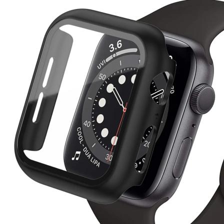 Kova kotelo Apple Watch -kellolle 9 8 7 6 5 4 38 40mm lisävarusteet näytönsuoja iWatch Series 44mm 45mm 41mm 42mm Musta 2 Black 2 Series 7 8 9 45mm
