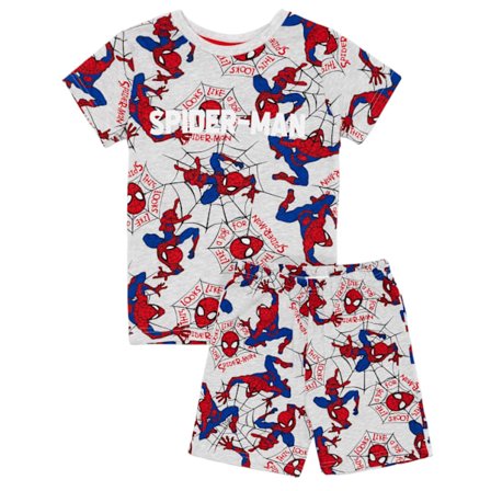 Spider-Man pojke kortärmad pyjamas set 3-4 år grå