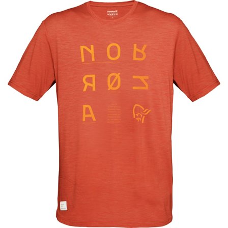 Norrøna Men's Svalbard Wool T- Shirt Men short-sleeved sweaters Orange M