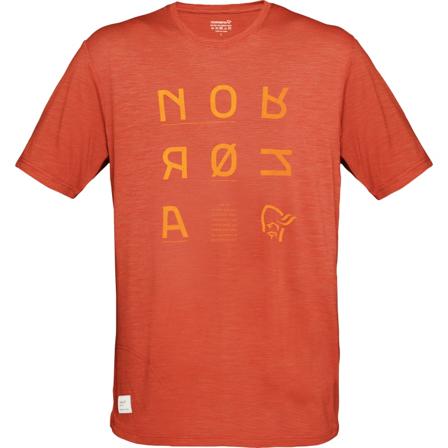 Norrøna Men's Svalbard Wool T- Shirt Men short-sleeved sweaters Orange M