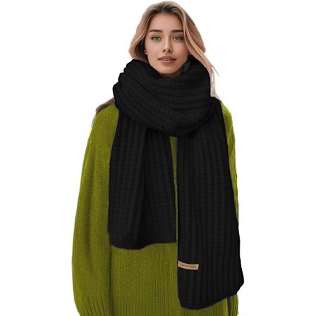 Vintertykke strikkede skjerf for kvinner, tykke, varme strikkede skjerf, myke, lange, tykke strikkede skjerf for utendørs bruk for menn og kvinner