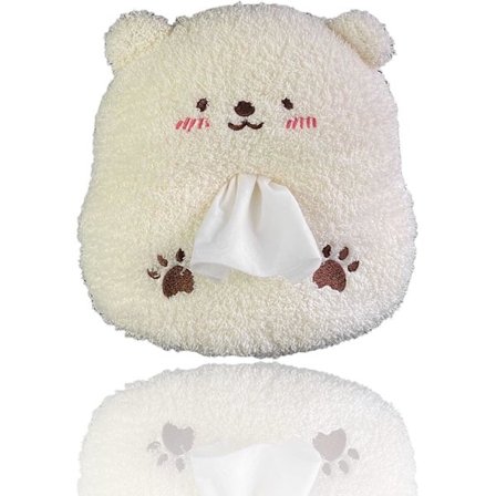 Pehmolelu Kudosteline Ripustettava Pussi Söpöt Sarjakuvaeläimet Paperisäilytys Kudostarjotinpakkaukset Autoon, Kotiin, Karhu-Valkoinen