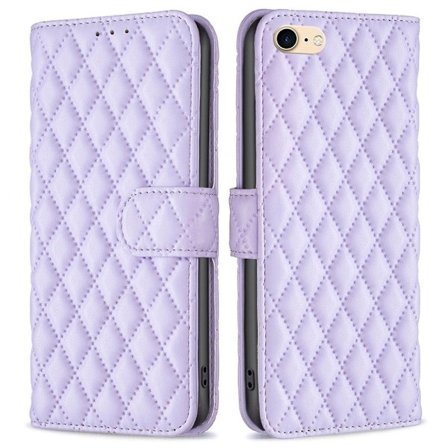 Rhombus mat iPhone SE (2022) / iPhone SE 2020 / iPhone 7 Plus flip etui - Lilla