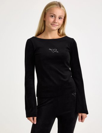 Lindex Langermet Topp I Velur - Black - 128