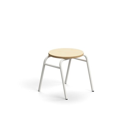 Hocker ALTUS, H 380 mm, weiß/Birke