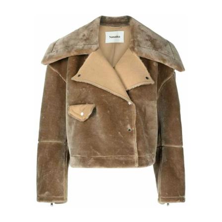 Nanushka Faux Fur & Shearling Jakke Brun, Dame